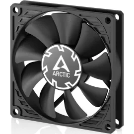 ARCTIC P8 Slim PWM PST - PC Fan 80mm Case Fan optimised for Static Pressure with PST Connection (PWM Sharing Technology) DC Fan Extra Slim - 15 mm 300-3000 RPM - Black