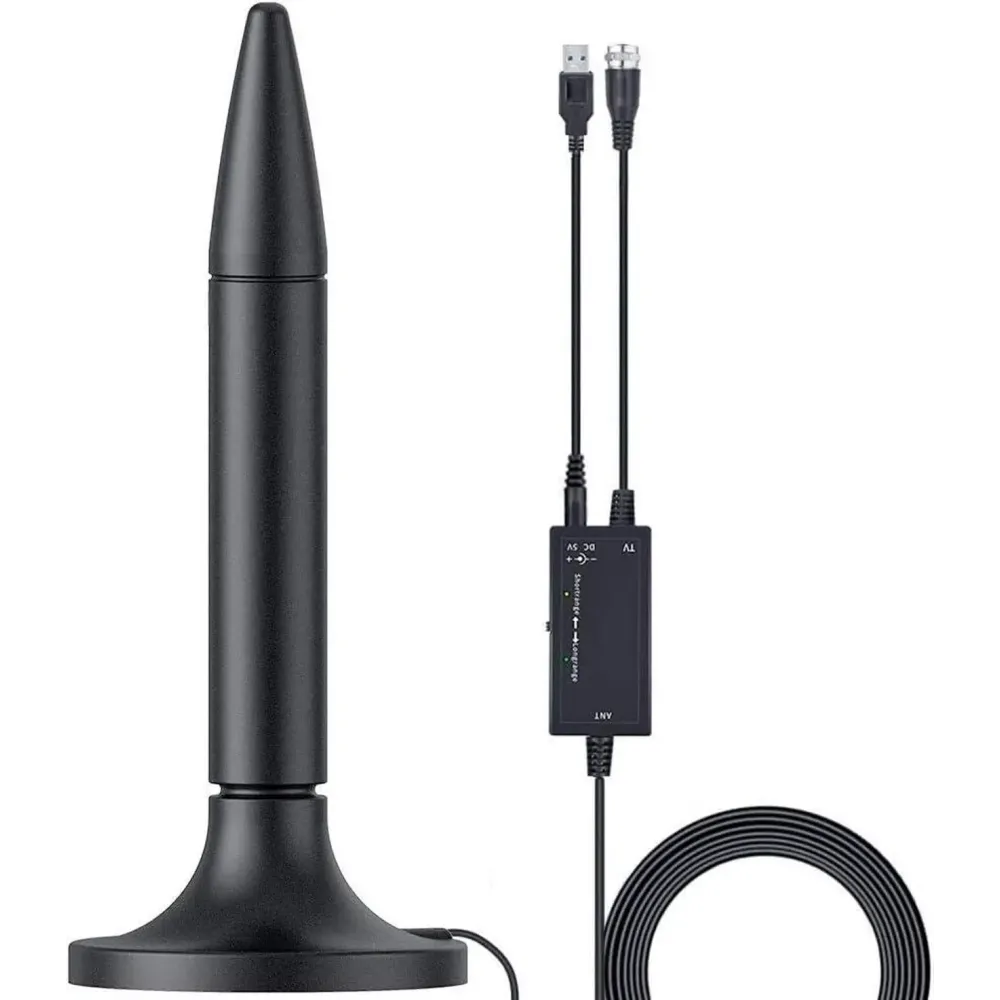 Amplified HD Digital TV Antenna,300 Miles Long Range Reception Indoor HDTV Antenna with Amplifier,Support 4K 1080P VHF UHF TV Channels