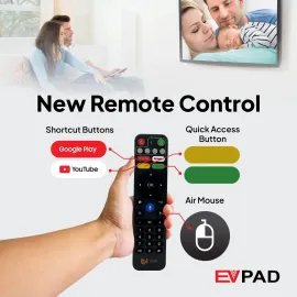 EVPAD11P Android TV Box 4GB RAM 64GB Storage, 8K UHD Output, Wi-Fi 6, Gigabit LAN, Voice Remote 2025 Global Version
