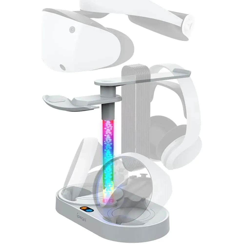 PS VR2 magnetic rainbow charging stand can be stored glasses headphones PSVR2 handle seat charger with dazzling RGB lights