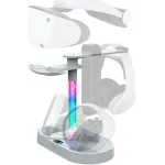 PS VR2 magnetic rainbow charging stand can be stored glasses headphones PSVR2 handle seat charger with dazzling RGB lights