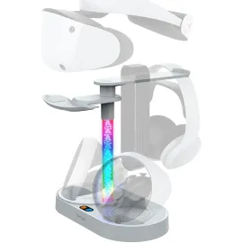 PS VR2 magnetic rainbow charging stand can be stored glasses headphones PSVR2 handle seat charger with dazzling RGB lights