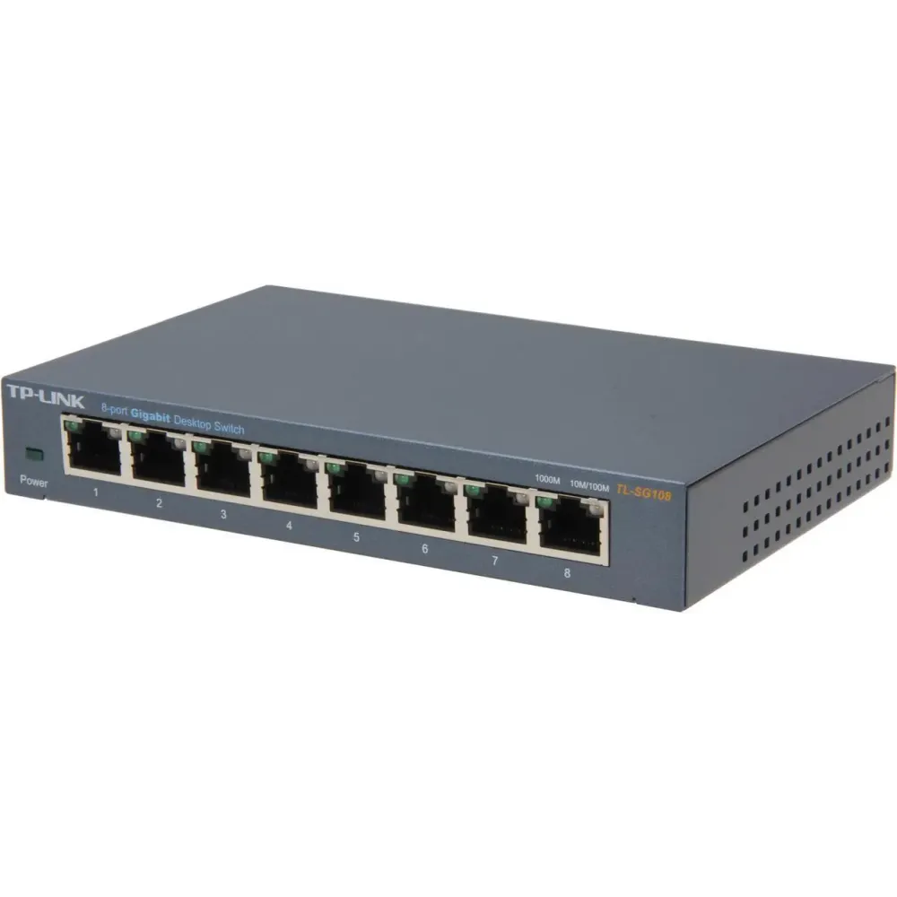 TP-Link 8 Port Gigabit Ethernet Network Switch | Ethernet Splitter | Sturdy Metal w/ Shielded Ports | Plug-and-Play | Traffic Optimization | Unmanaged