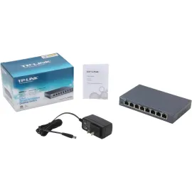 TP-Link 8 Port Gigabit Ethernet Network Switch | Ethernet Splitter | Sturdy Metal w/ Shielded Ports | Plug-and-Play | Traffic Optimization | Unmanaged