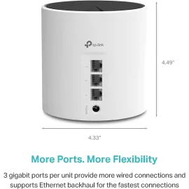TP-Link Deco AX3000 WiFi 6 Mesh System - Covers up to 4500 Sq.Ft, Replaces Wireless Router and Extender, 3 Gigabit Ports per Unit, Supports Ethernet Backhaul (Deco X55, 2-Pack)