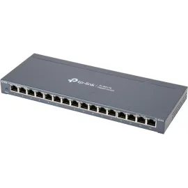 TP-Link 16 Port Gigabit Ethernet Network Switch, Desktop/ Wall-Mount, Fanless, Sturdy Metal w/ Shielded Ports, Traffic Optimization, Unmanaged, Limited Lifetime Protection