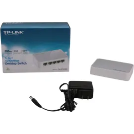 TP-Link 5 Port 10/100 Mbps Fast Ethernet Switch | Desktop Ethernet Splitter | Ethernet Hub | Plug & Play | Fanless Quiet | Desktop Design | Green Technology | Unmanaged (TL-SF1005D), White
