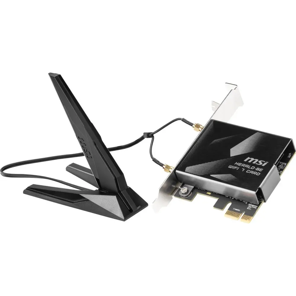 MSI HERALD-BE WIFI 7 MAX, NCM865 Tri-Band Wi-Fi 7 & Bluetooth 5.4 PCIe Adapter
