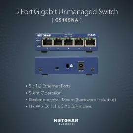 Netgear ProSafe GS105 5-Port Gigabit Ethernet Unmanaged Switch
