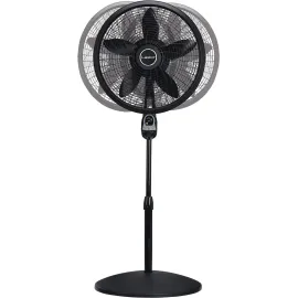 Lasko 18" 3-Speed Oscillating Cyclone Pedestal Fan with Remote and Timer, 1843, Black