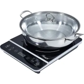 Rosewill Portable Induction Cooktop Burner, 1800W, 8 Power/Temp Levels, Touch Panel, LED Display, Timer, Auto Shut-Off, Child Safety Lock, Includes Stainless Steel Pot
