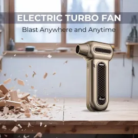 Rosewill Electric Air Duster - 130,000 RPM Super Power Cordless Compressed with Turbo Mode, 4-Gear Adjustable Mini Blower with Fast Charging, Inflation and Suction, Dust Blower for Computer, Keyboard