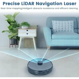 AIRROBO L50+ Robot Vacuum and Mop (5500Pa Suction) 60-Day Self-Cleaning, LiDAR Navigation and Mapping, Voice/App Control, 240min Runtime