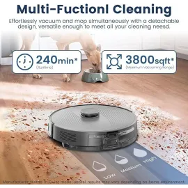 AIRROBO L50+ Robot Vacuum and Mop (5500Pa Suction) 60-Day Self-Cleaning, LiDAR Navigation and Mapping, Voice/App Control, 240min Runtime