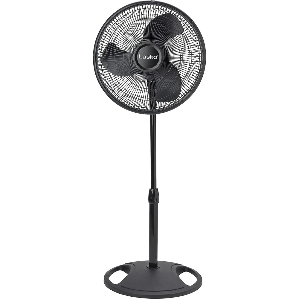 Lasko 2521 16 Inch 3-Speed Quiet Adjustable Tilting Wide-Area Oscillating Standing Pedestal Fan for Bedroom, Kitchen, Home, and Office, Black