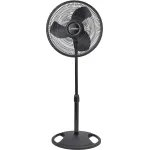 Lasko 2521 16 Inch 3-Speed Quiet Adjustable Tilting Wide-Area Oscillating Standing Pedestal Fan for Bedroom, Kitchen, Home, and Office, Black
