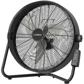 Lasko 20" 3-Speed Pivoting High Velocity Utility Floor or Wall Mount Fan with Remote, H20685, Black
