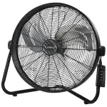 Lasko 20" 3-Speed Pivoting High Velocity Utility Floor or Wall Mount Fan with Remote, H20685, Black