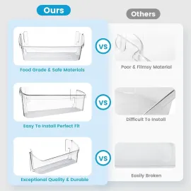 Ecotric 240323002 PS429725 AP2115742 Refrigerator Door Shelf Bin Compatible with Frigidaire Refrigerator Door Bin Shelf Bucket PC Plastic Clear AH429725 Replacement only