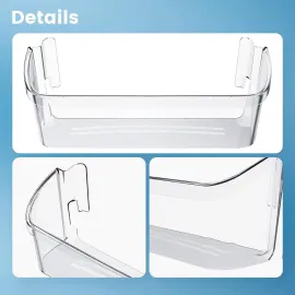 Ecotric 240323002 PS429725 AP2115742 Refrigerator Door Shelf Bin Compatible with Frigidaire Refrigerator Door Bin Shelf Bucket PC Plastic Clear AH429725 Replacement only