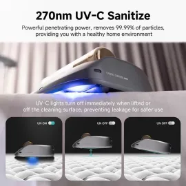 CREATULIZE X1 Robot, Advanced Full Automatic Bed Vacuum Cleaner - Cordless, Rechargeable UV-C Light Sanitizer 14KPa Power Suction Eliminates Dust Mites, Bacteria, Allergens, with HEPA Filtration