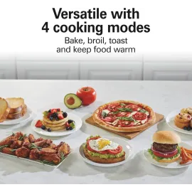 Hamilton Beach 2-in-1 Countertop Toaster Oven and Long Slot 2 Slice Toaster, 60 Minute Timer and Automatic Shut Off, Shade Selector, Stainless Steel