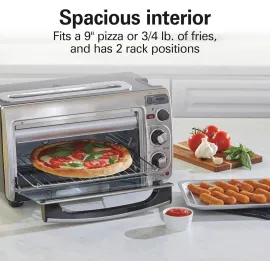 Hamilton Beach 2-in-1 Countertop Toaster Oven and Long Slot 2 Slice Toaster, 60 Minute Timer and Automatic Shut Off, Shade Selector, Stainless Steel