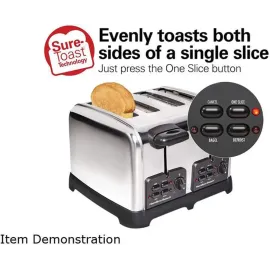 Hamilton Beach 24782 Classic 4 Slice Toaster with Sure-Toast Technology