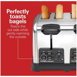 Hamilton Beach 24782 Classic 4 Slice Toaster with Sure-Toast Technology
