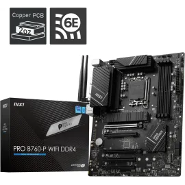 MSI PRO B760-P WIFI DDR4 LGA 1700 (l12th&13th Gen), SATA 6Gb/s motherboard, WiFi 6,Intel 2.5Gb LAN,2xM.2 Slots