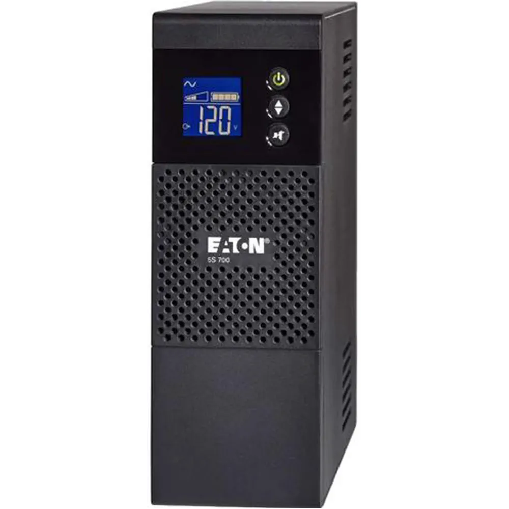 Eaton 5S700LCD 5S UPS 700 VA 420 Watt 120V Line-Interactive Battery Backup Tower USB LCD - Tower - 2 Minute Stand-by - 110 V AC Input - 115 V AC Output - 8 x NEMA 5-15R