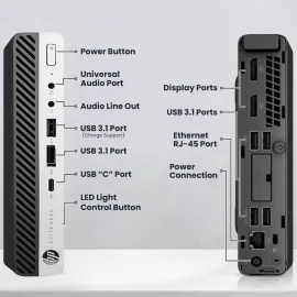 HP EliteDesk 705 G4 Desktop Computer PC AMD Ryzen 5 Pro 2400GE upto 3.8GHz, 16GB DDR4 Ram 512GB SSD 24" LED Wireless Keyboard & Mouse, Wi-Fi, Windows 11 Professional