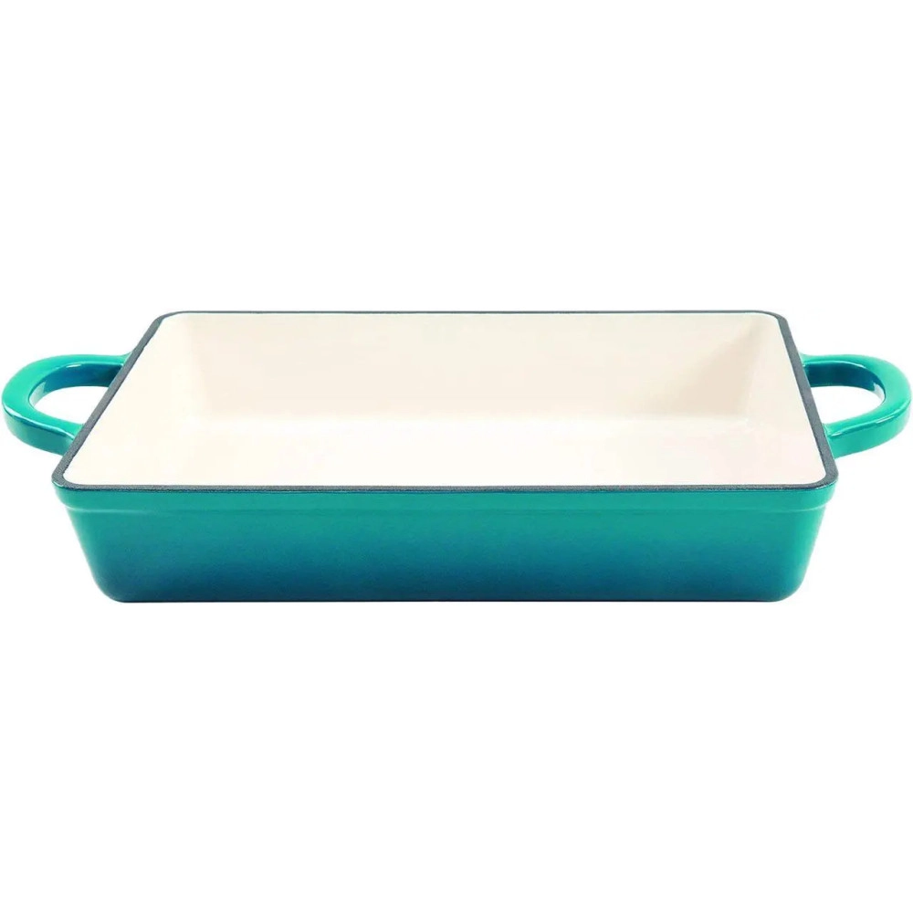 Crock Pot 112008.01 Artisan Enameled Cast Iron 13-inch Lasagna Pan, Teal Ombre