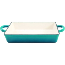Crock Pot 112008.01 Artisan Enameled Cast Iron 13-inch Lasagna Pan, Teal Ombre