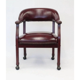 BOSS Burgundy Captains Chair W/ Casters