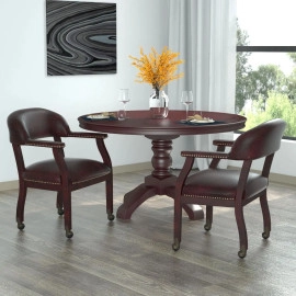 BOSS Burgundy Captains Chair W/ Casters