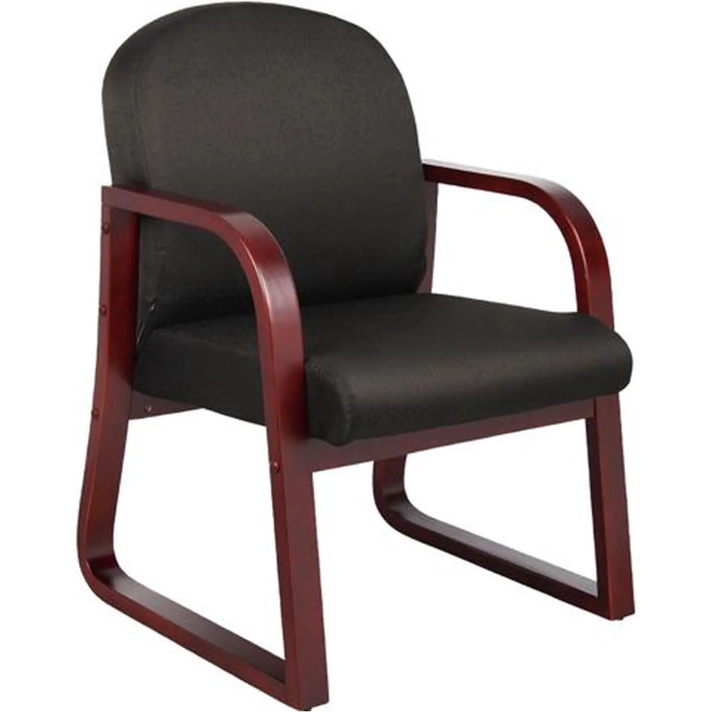 BOSS Black Fabric Wood Reception Chair