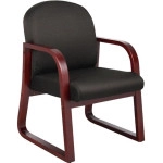 BOSS Black Fabric Wood Reception Chair