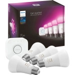 Philips Hue A19 LED Color Smart Bulb Starter Kit (75W 2021 Version), Compatible with Alexa, Apple HomeKit & Google Assistant, White and Color Ambiance (16 Million Colors), 4 Bulbs