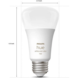 Philips Hue A19 LED Color Smart Bulb Starter Kit (75W 2021 Version), Compatible with Alexa, Apple HomeKit & Google Assistant, White and Color Ambiance (16 Million Colors), 4 Bulbs
