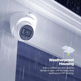 Amcrest UltraHD 4K (8MP) Outdoor Security IP Turret PoE Camera, 3840x2160, 98ft NightVision, 125° FOV, IP67 Weatherproof, MicroSD Recording (256GB), IP8M-T2599EW-AI-V3 (White)