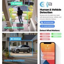Amcrest UltraHD 4K (8MP) Outdoor Security IP Turret PoE Camera, 3840x2160, 98ft NightVision, 125° FOV, IP67 Weatherproof, MicroSD Recording (256GB), IP8M-T2599EW-AI-V3 (White)