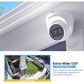 Amcrest UltraHD 4K (8MP) Outdoor Security IP Turret PoE Camera, 3840x2160, 98ft NightVision, 125° FOV, IP67 Weatherproof, MicroSD Recording (256GB), IP8M-T2599EW-AI-V3 (White)