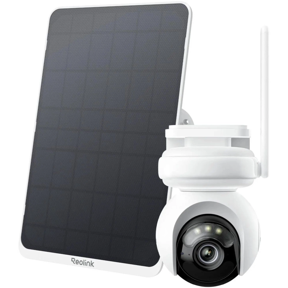 Reolink 4K Battery Security Camera System, 20000mAh Battery, 12W Outdoor Solar Panel, Color Night Vision, Reolink Altas PT Ultra+Solar Panel 3