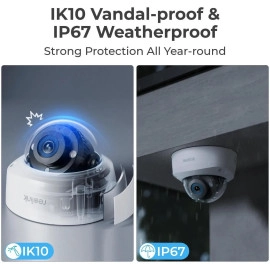 REOLINK RLC-1240A First 12MP Vandalproof PoE Security Camera,145° Wide Viewing Angle, Featuring Color Night Vision, Two-Way Audio, Smart Person/Vehicle/Animal Detection, IP67 Weatherproof