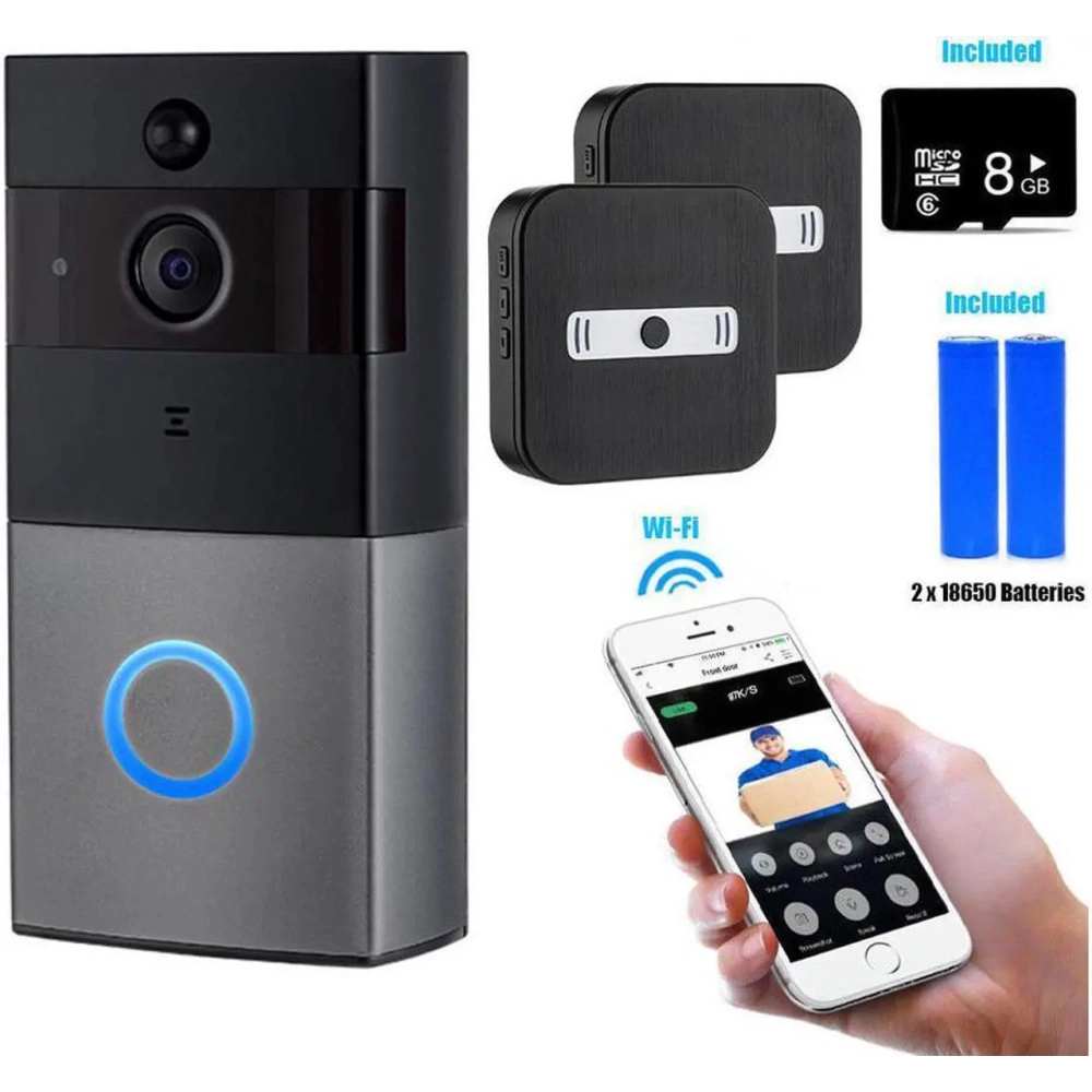 Werleo Video Doorbell Intercom 960P HD WiFi Video Doorbell With Camera Peephole Door Chime 8G Memory and Night Vision