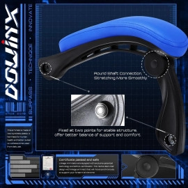 Dowinx Ergonomic Gaming Chair with Massage Lumbar Support, High Back Office Computer Chair with Footrest, Racing Style Recliner PU Leather Gamer Chairs, Blue