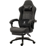 Dowinx Gaming Chair with Heated Massage Lumbar Support, Ergonomic Gaming Computer Chair with Pocket Spring Cushion and Footrest, High Back Recliner PC Chair for Adult, 330lbs, Black