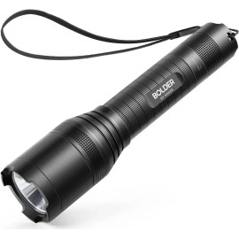 Rechargeable Bolder LC90 LED Flashlight Pocket-Sized Torch with Super Bright 900 Lumens CREE LED IPX5 Water-Resistant Zoomable 5 Light Modes