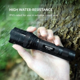 Rechargeable Bolder LC90 LED Flashlight Pocket-Sized Torch with Super Bright 900 Lumens CREE LED IPX5 Water-Resistant Zoomable 5 Light Modes